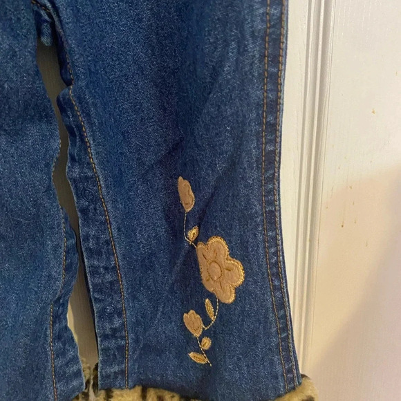 Girl’s Leopard Denim Overalls - Picture 5 of 9